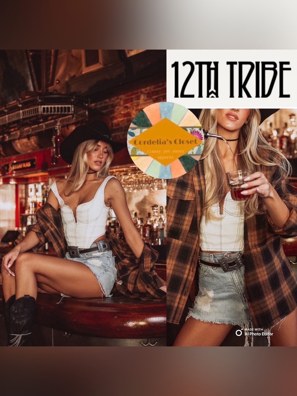 12TH TRIBE Fireside Mocha Plaid Flannel Shirt in Brown / Black One Size
